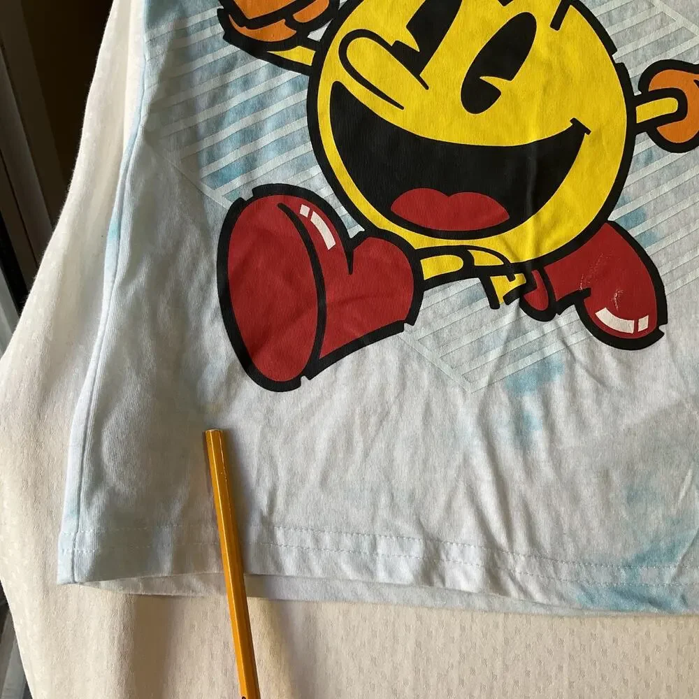 Pac-Man Girls Shirt XXL Gray Colorblock Graphic Tee Logo Short Sleeve